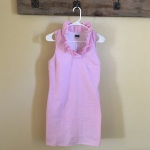 Preppy Ruffled Boutique Dress, Pink Stripes